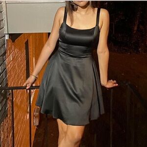Black Satin Dress - women’s size 7/8